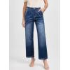 imageAstylish Women 2025 Wide Leg Jeans Cropped Jeans Stretchy High Waisted Baggy Loose Boyfriend Vintage Denim PantsSail Blue