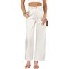 imageAstylish Women 2025 Wide Leg Jeans Cropped Jeans Stretchy High Waisted Baggy Loose Boyfriend Vintage Denim PantsWhite