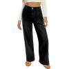 imageAstylish Womens High Waisted Straight Leg Jeans Trendy Stretchy Denim PantsBlack