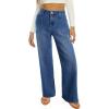 imageAstylish Womens High Waisted Straight Leg Jeans Trendy Stretchy Denim PantsBluing