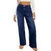 imageAstylish Womens High Waisted Straight Leg Jeans Trendy Stretchy Denim PantsDirty Blue