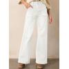 imageAstylish Womens High Waisted Straight Leg Jeans Trendy Stretchy Denim PantsWhite
