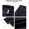 imageAstylish Womens High Waisted Wide Leg Jeans Cropped Straight Leg Denim PantsBlack