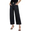 imageAstylish Womens High Waisted Wide Leg Jeans Cropped Straight Leg Denim PantsBlack