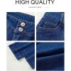 imageAstylish Womens High Waisted Wide Leg Jeans Cropped Straight Leg Denim PantsDark Blue