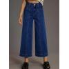 imageAstylish Womens High Waisted Wide Leg Jeans Cropped Straight Leg Denim PantsNavy Blue