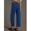 imageAstylish Womens High Waisted Wide Leg Jeans Cropped Straight Leg Denim PantsNavy Blue