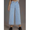 imageAstylish Womens High Waisted Wide Leg Jeans Cropped Straight Leg Denim PantsSky Blue