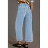 imageAstylish Womens High Waisted Wide Leg Jeans Cropped Straight Leg Denim PantsSky Blue