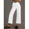 imageAstylish Womens High Waisted Wide Leg Jeans Cropped Straight Leg Denim PantsWhite