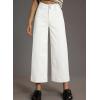 imageAstylish Womens High Waisted Wide Leg Jeans Cropped Straight Leg Denim PantsWhite