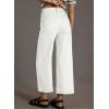imageAstylish Womens High Waisted Wide Leg Jeans Cropped Straight Leg Denim PantsWhite