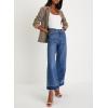 imageAstylish Womens High Waisted Wide Leg Jeans Stretchy Baggy Straight Leg Denim PantsCropped Jeans Blue