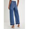 imageAstylish Womens High Waisted Wide Leg Jeans Stretchy Baggy Straight Leg Denim PantsCropped Jeans Blue