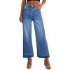 imageAstylish Womens High Waisted Wide Leg Jeans Stretchy Baggy Straight Leg Denim PantsCropped Light Blue