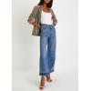 imageAstylish Womens High Waisted Wide Leg Jeans Stretchy Baggy Straight Leg Denim PantsCropped Light Blue