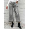 imageAstylish Womens High Waisted Wide Leg Jeans Stretchy Baggy Straight Leg Denim PantsCropped Light Gray
