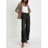 imageAstylish Womens High Waisted Wide Leg Jeans Stretchy Baggy Straight Leg Denim PantsLong Black