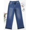 imageAstylish Womens High Waisted Wide Leg Jeans Stretchy Baggy Straight Leg Denim PantsLong Jeans Blue