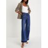 imageAstylish Womens High Waisted Wide Leg Jeans Stretchy Baggy Straight Leg Denim PantsLong Jeans Blue