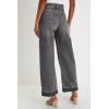 imageAstylish Womens High Waisted Wide Leg Jeans Stretchy Baggy Straight Leg Denim PantsLong Light Gray