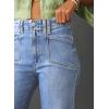 imageAstylish Womens Wide Leg Jeans High Waisted Stretchy Buttoned Denim Pants Trendy 2025 with PocketBeau Blue