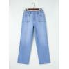 imageAstylish Womens Wide Leg Jeans High Waisted Stretchy Buttoned Denim Pants Trendy 2025 with PocketBeau Blue