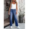 imageAstylish Womens Wide Leg Jeans High Waisted Stretchy Buttoned Denim Pants Trendy 2025 with PocketLight Blue