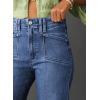 imageAstylish Womens Wide Leg Jeans High Waisted Stretchy Buttoned Denim Pants Trendy 2025 with PocketLight Blue