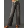 imageAstylish Womens Wide Leg Jeans High Waisted Stretchy Buttoned Denim Pants Trendy 2025 with PocketMedium Grey