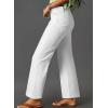 imageAstylish Womens Wide Leg Jeans High Waisted Stretchy Buttoned Denim Pants Trendy 2025 with PocketWhite