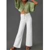 imageAstylish Womens Wide Leg Jeans High Waisted Stretchy Buttoned Denim Pants Trendy 2025 with PocketWhite