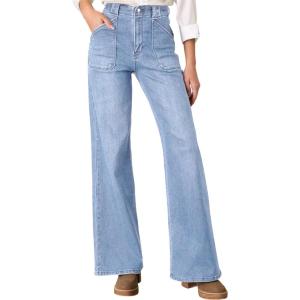 imageAstylish Womens High Waisted Straight Leg Jeans Trendy Stretchy Denim PantsBeau Blue