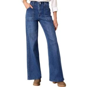imageAstylish Womens High Waisted Straight Leg Jeans Trendy Stretchy Denim PantsBluing