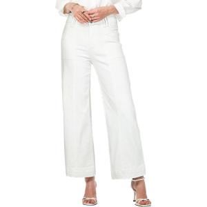 imageAstylish Womens High Waisted Wide Leg Jeans Cropped Straight Leg Denim PantsWhite