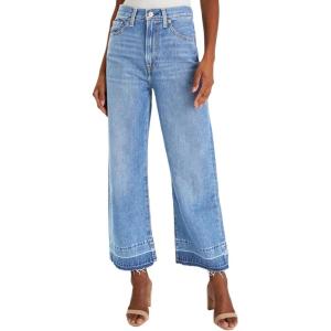imageAstylish Womens High Waisted Wide Leg Jeans Stretchy Baggy Straight Leg Denim PantsCropped Sky Blue