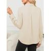 imageAstylish Womens Bow Tie Neck Long Sleeve Dressy Elegant Office Work Blouse Shirt TopsApricot