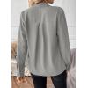 imageAstylish Womens Bow Tie Neck Long Sleeve Dressy Elegant Office Work Blouse Shirt TopsGray