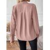 imageAstylish Womens Bow Tie Neck Long Sleeve Dressy Elegant Office Work Blouse Shirt TopsPink