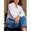 imageAstylish Womens Bow Tie Neck Long Sleeve Dressy Elegant Office Work Blouse Shirt TopsWhite