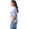 imageGloria Vanderbilt Womens Alanis Boat Neck Knit Tee Shirt with Elbow Sleeves StandardDreamy Blue  Toscana Floral