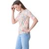 imageGloria Vanderbilt Womens Alanis Boat Neck Knit Tee Shirt with Elbow Sleeves StandardGuava Ice  Brushed Jardin