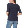 imageGloria Vanderbilt Womens Alanis Boat Neck Knit Tee Shirt with Elbow Sleeves StandardMidnight Affair