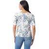 imageGloria Vanderbilt Womens Alanis Boat Neck Knit Tee Shirt with Elbow Sleeves StandardMulti White Oleander Garden