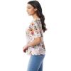 imageGloria Vanderbilt Womens Alanis Boat Neck Knit Tee Shirt with Elbow Sleeves StandardSoft Peony Toscana Floral