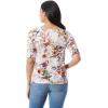 imageGloria Vanderbilt Womens Alanis Boat Neck Knit Tee Shirt with Elbow Sleeves StandardSoft Peony Toscana Floral