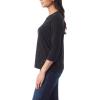 imageGloria Vanderbilt Womens Amanda 34 Sleeve Soft Knit Top StandardBlack  Glitz