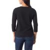 imageGloria Vanderbilt Womens Amanda 34 Sleeve Soft Knit Top StandardBlack  Glitz