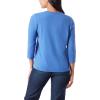 imageGloria Vanderbilt Womens Amanda 34 Sleeve Soft Knit Top StandardDesert Bluebell  Glitz