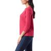imageGloria Vanderbilt Womens Amanda 34 Sleeve Soft Knit Top StandardPink Aster  Glitz